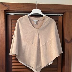 Soft Beige Suede Poncho - Unbranded